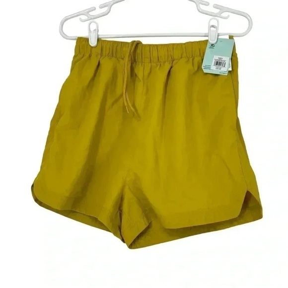 DSG NOTCHED WOVEN SHORTS GROUNDED YELLOW DRAWSTRING WAIST WOMENS SIZE SMALL - Picture 5 of 8